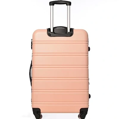 Image of Merax Suitcase, Large Hard Shell ABS Carry on Travel Trolley 4 Wheel Spinner, Expandable Lightweight Lockable Luggage, 28inch,(Pink)