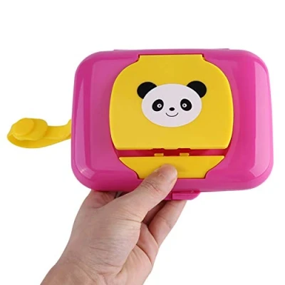 Image of Baby Outdoor Portable Wet Tissue Dispenser Case Infant Reusable Stroller Pram Wipes Box Convenient for Travel(Rose + Yellow)