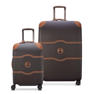 Image of Delsey Paris Chatelet Hardside 2.0 Luggage with Spinner Wheels, Chocolate Brown, 2 Piece Set 21/28, Wheels