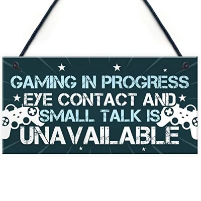 Image of RED OCEAN Funny Gaming Bedroom Door Sign Novelty Gamer Gifts Accessories Birthday Gift For Brother Son Dad