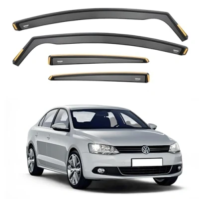Image of iSpeed Wind Deflectors For Volkswagen VW Jetta mk6 4 Door Saloon 2011 2017 4pc Keep Your Car Ventilated In Rain Reduce Turbulence Tinted Channel