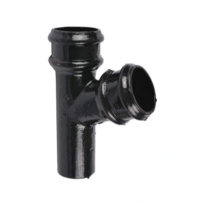 Image of Saint Gobain Classical Plus Cast Iron Downpipe 112.5dg Branch 65mm Black Pam Building Products