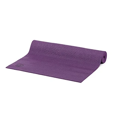 Image of Asana non slip yoga mat 183 x 60 cm 4 mm PVC, aubergine