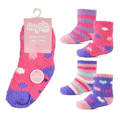 Image of Undercover 4 Pairs Baby Girls Cosy Socks SK848 Hearts &amp; Spots (1 x Each) 0