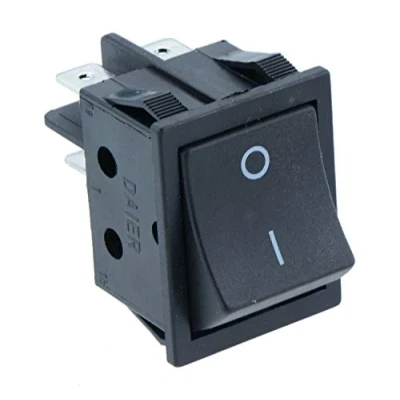 Image of Black Large On/Off Rectangle Rocker Switch DPST 15A