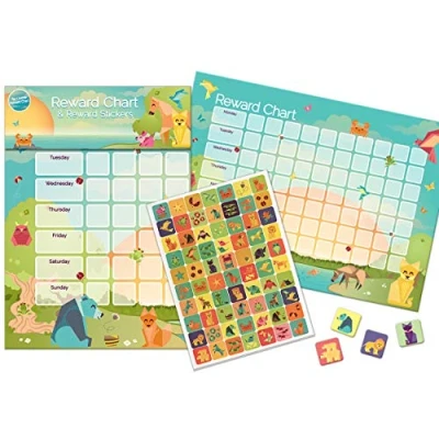 Image of Paper Projects 01.70.30.020 Origami Friends A3 Chart and 70 Reusable Reward Stickers, 29.7cm x 42cm