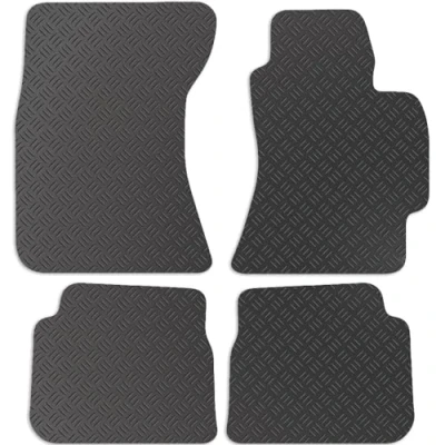 Image of Carsio Rubber Car Mats For Subaru Forester 2009 2013 Tailored Fit Floor Mat Set Complete Accessory Black Custom Fitted All Weather &amp; Heavy Duty, Anti Slip Backing with Clips