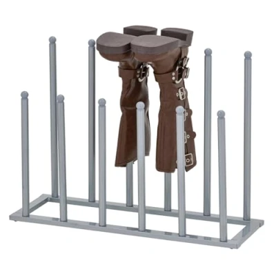 Image of Pristine Grey Welly Boot Rack This &amp; Stand Holds 6 Pairs of Wellies Boots.