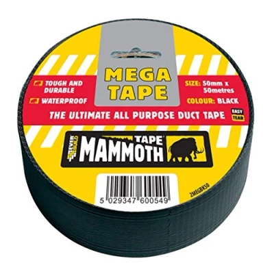 Image of Everbuild Mammoth Mega All Purpose Duct Tape Waterproof Easy Tear Interior And Exterior Use Red 50mm x 50m