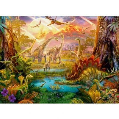 Image of Ravensburger 12000238 Land of the Dinosaurs 500 pieces jigsaw Puzzle for adults and kids age 12 years up,