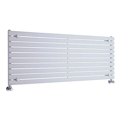 Image of Milano Aruba White Horizontal Single Oval Panel Radiator 590mm x 1600mm