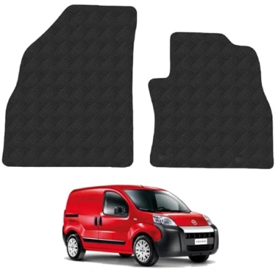 Image of 5mm Rubber Floor Mats for the Fiat Fiorino (2008+) UK Models Custom Van Accessory Tailored fit Heavy Duty, Waterproof &amp; Anti Slip Work with Clips