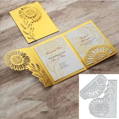 Image of Flower Border Metal Die Cuts, Cutting Dies Cut Stencils DIY Scrapbooking Cards Decorative Embossing Paper for Album Card Making