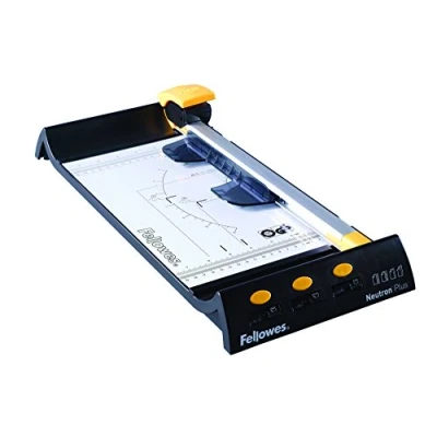 Image of Fellowes Neutron Plus A4 Paper Cutter Guillotine 32CM Cutting Length 10 Sheet Capacity Ideal for Home Use Black