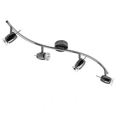 Image of LITECRAFT Frank Spotlight Bar Adjustable Indoor Ceiling Light (Black Nickel, 4 Light)