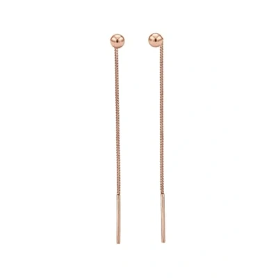 Image of Elli Earrings Ladies Ear Hanger Ball Minimal Pull Through in 925 Sterling Silver