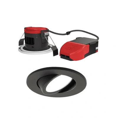 Image of Ansell Prism Pro Gimbal CCT Dual Wattage LED Downlight Black