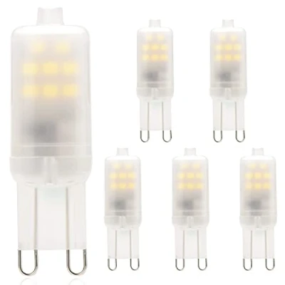 Image of Cxyemt G9 Led Light Bulbs, Equivalent to 15W 20W Halogen 2W, Cool White 6000K Energy Saving Bulb, AC 220 240V, Socket Lamp, Non Dimmable, Flicker, 5 Pack