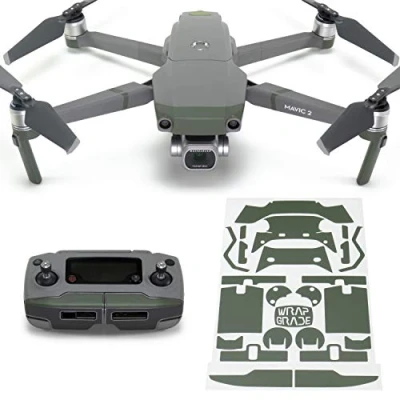 Image of WRAPGRADE Poly Skin Sticker compatible with DJI Mavic 2 Accent Color (ARMY GREEN)