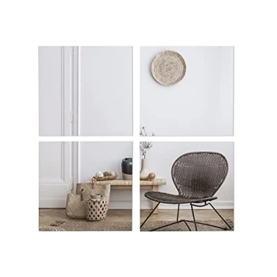 Image of BD ART Set of 4 Glass Mirrors, 40 x cm, Wall Decoration, Mirror Set, Tiles, Self Adhesive, Frameless, DIY Mosaic