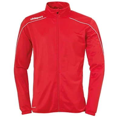 Image of Uhlsport Football Stream 22 Classic Jacket Men, Red/White, Smartbreathe Pique Brushed Outdoor Sports, Size 4XL