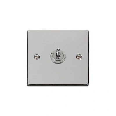 Image of Click Deco 1 Gang 2 Way 10AX Toggle Switch Polished Chrome