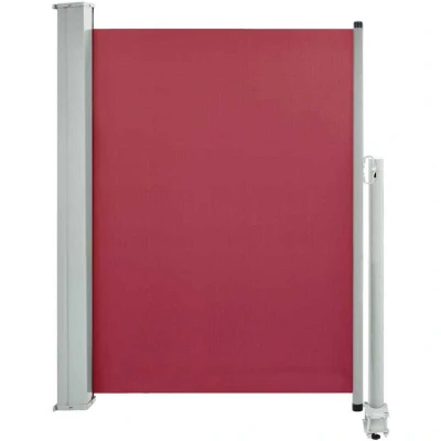 Image of vidaXL Patio Retractable Side Awning 100x300 cm Red