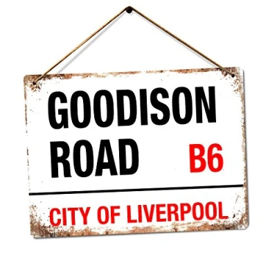 Image of wtf Goodison Road Twine Metal Wall Sign Plaque Art Inspirational
