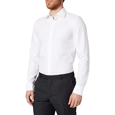 Image of Seidensticker business shirt slim fit non iron Kent collar extra long sleeves 100% cotton