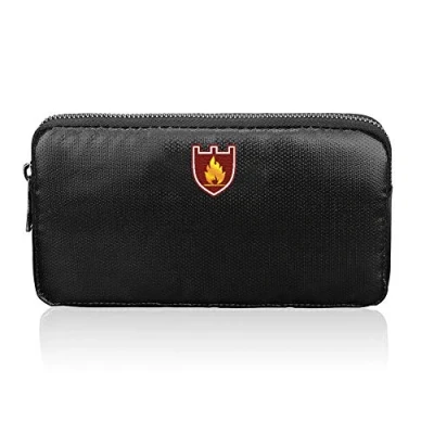 Image of Fireproof Money Bag Safe Bag, Waterproof Document Signal Blocking for Money, Documents, Passport, Jewelry, Zipper Closure Maximum Protection, Black