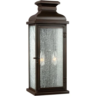Image of Pediment 2 Light Outdoor Medium Wall Lantern Dark Copper IP44, E14