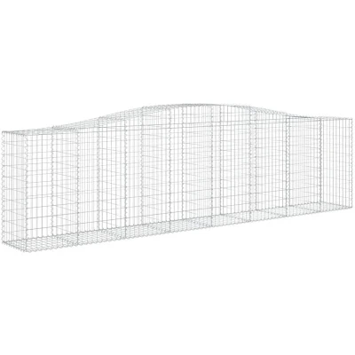 Image of vidaXL Arched Gabion Baskets 5 pcs 400x50x100/120 cm Galvanised Iron