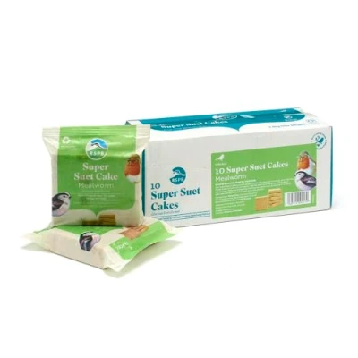 Image of Suet Cakes for Wild Birds, Bird Food Small Birds with Dried Mealworms, Peanuts, Millet Seeds, and Rapeseeds, Made in the UK, Non Melting, Suitable Year Round Feeding (10 x 280g) RSPB