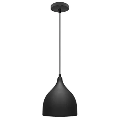 Image of Long Life Lamp Company Minimalist Modern Pendant Ceiling Light Black Shade M0140 F Contemporary Kitchen Island Lights