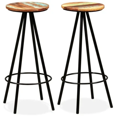 Image of vidaXL Bar Chairs 2 pcs Solid Reclaimed Wood