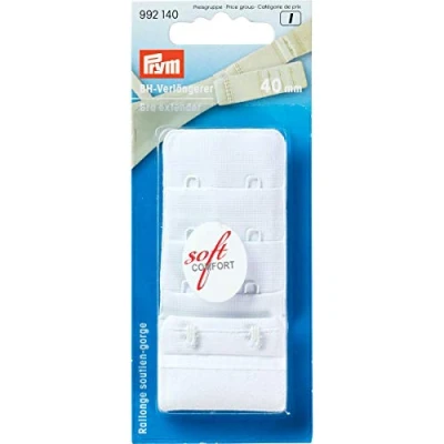 Image of Prym Soft Comfort Bra Extender, White, 40 mm 3 x 2 Haken