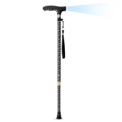 Image of Height Adjustable Walking Sticks for Women and Men, OOCOME Cane with LED Light Rubber Tips, Aluminium Stick Elderly Arthritis Seniors Disabled