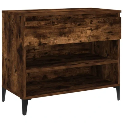 Image of vidaXL Shoe Cabinet Smoked Oak 70x36x60 cm Engineered Wood
