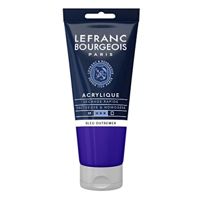 Image of Lefranc &amp; Bourgeois 300460 80ml Tube, Highly Pigmented, Good Coverage, Creamy, Homogeneous Texture Fine Aycrl Ink Ultramarine Blue