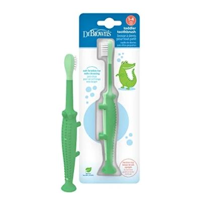 Image of Dr. Brown&#039;s Crocodile Toddler Toothbrush, Green