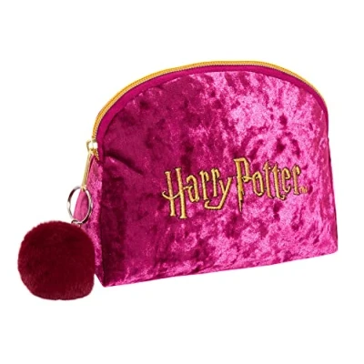 Image of Harry Potter Make Up Bag for Women Girls Pencil Case Double Sided Velvet Cosmetic Toiletries Travel Accessory Gift Burgundy