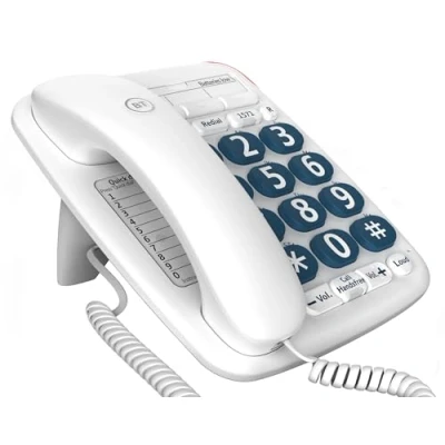 Image of BT Big Button 200 Corded Landline House Phone, Elderley Friendly Buttons, Hearing Aid Compatible, Amplified Speech, Handsfree