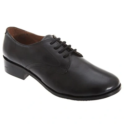 Image of Grafters Womens Cadet Leather Parade 4 Blind Eyelet Hi Shine Heeled Shoe (UK 7)