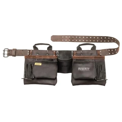 Image of DEWALT Pro 11 Pocket Leather Tool Belt Set