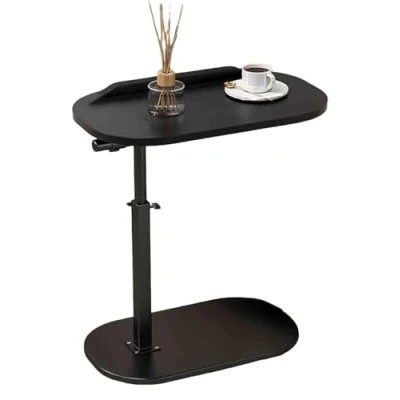 Image of TYVANDE C Shaped Side Table Adjustable Height, 360Swivel End Table, Couch Tables That Slide Under, Modern Small Coffee for Sofa/Bed/Bathtub(Liftable/Flippabl