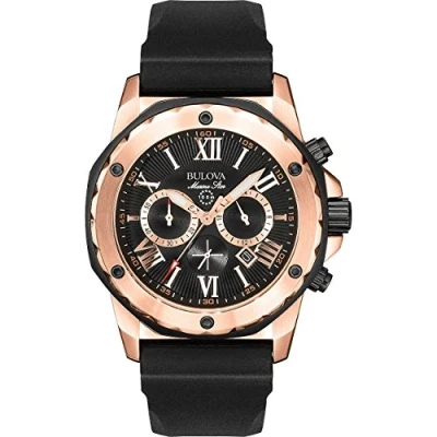 Image of Bulova Men&#039;s Chronograph Quartz Watch with Rubber Strap 98B104