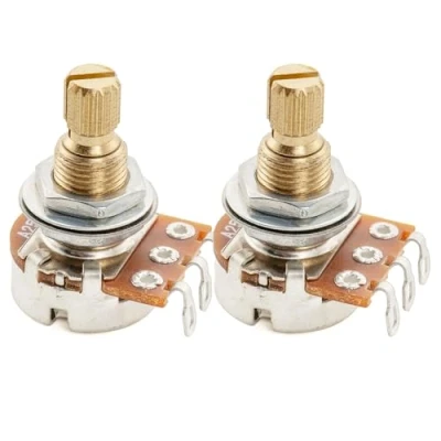 Image of Musiclily Pro Brass Thread Mini Metric Sized Control Pots A25K Aduio Taper Potentiometers for Guitar (Set of 2)