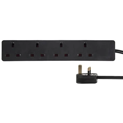 Image of PRO ELEC PELB1994 Mains Extension Lead, 4 Gang, 7.5m, Black