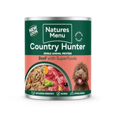 Image of Natures Menu Country Hunter Dog Food Can Beef with Superfoods (6 x 600g)