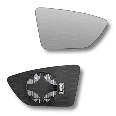 Image of Less4spares Replacement Wing Mirror Glass Right Compatible with Seat Leon 2012 2020 CLIP ON Driver Off side Heated Convex
